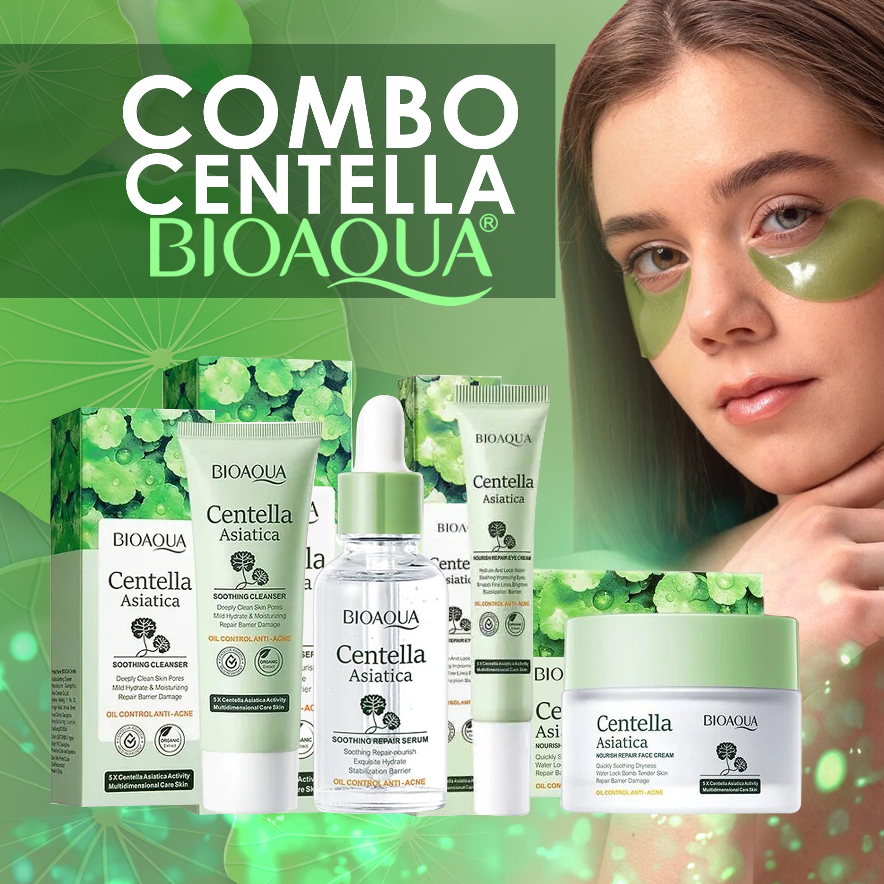 Combo Centella Asiática X5 Caja de Lujo Bioaqua