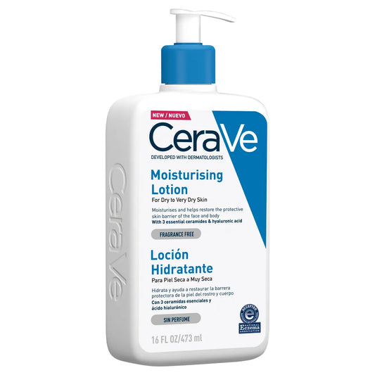 Loción Hidratante CeraVe – 473ml | Hidratación Reforzada con Ceramidas y Ácido Hialurónico