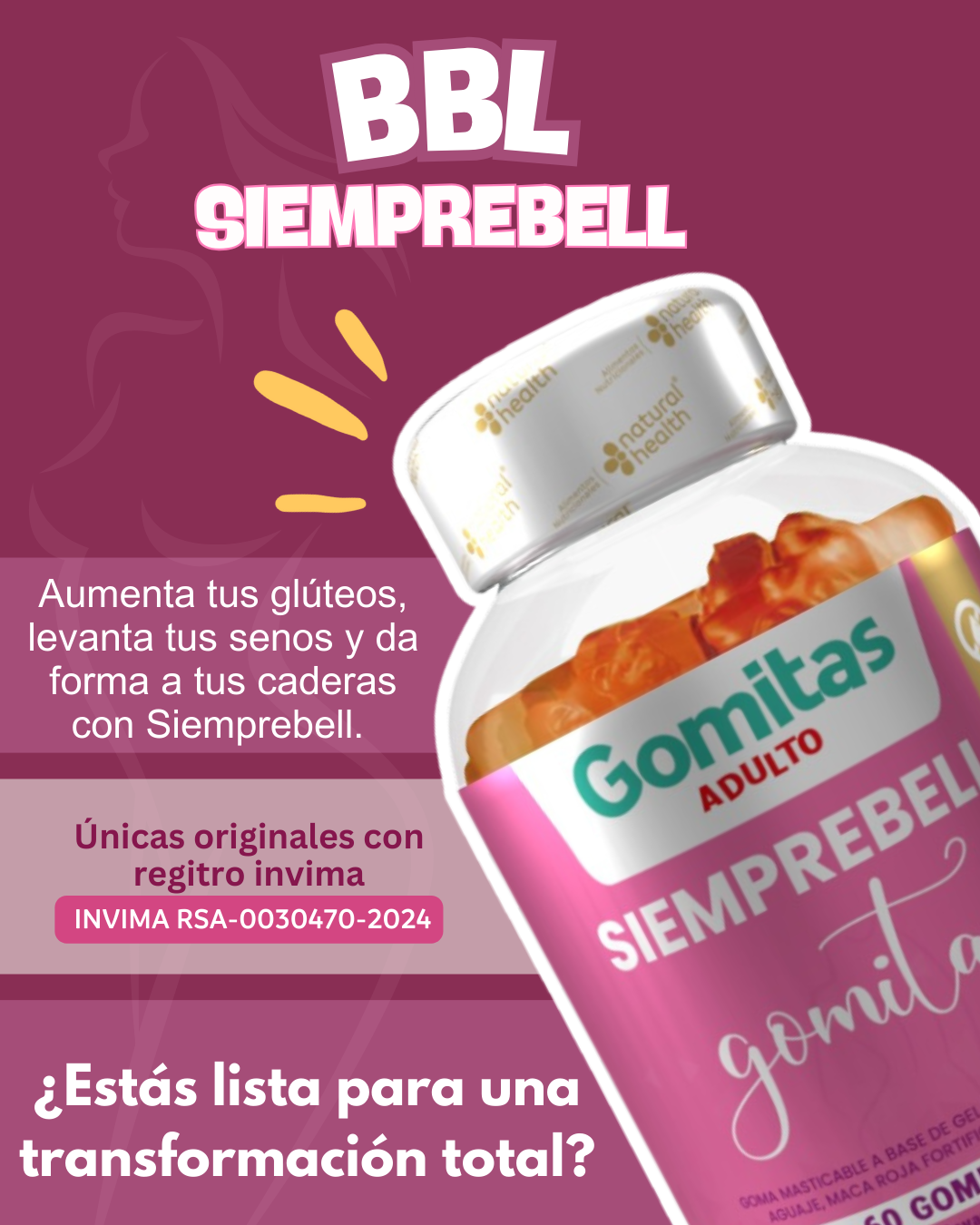 Gomitas BBL Aguaje con INVIMA – 60 unidades