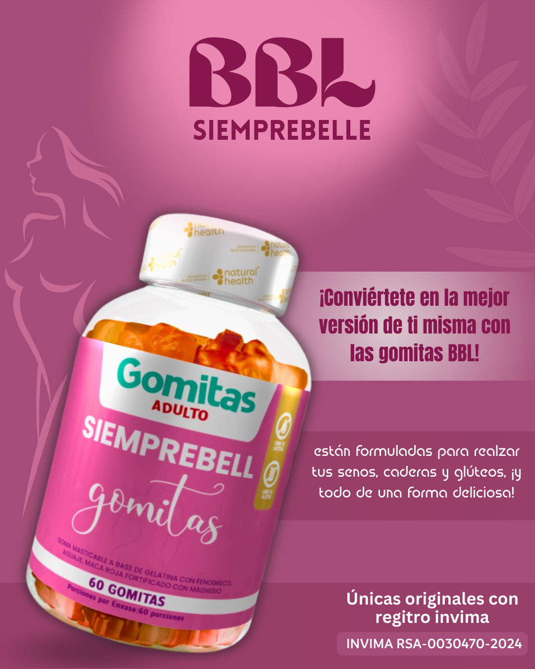 Gomitas BBL Aguaje con INVIMA – 60 unidades
