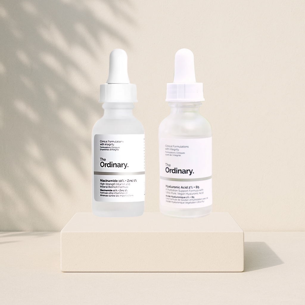 Combo Hidratación y Control de Imperfecciones – The Ordinary Niacinamide 10% + Zinc 1% + Ácido Hialurónico 2% + B5 (30 ml c/u)